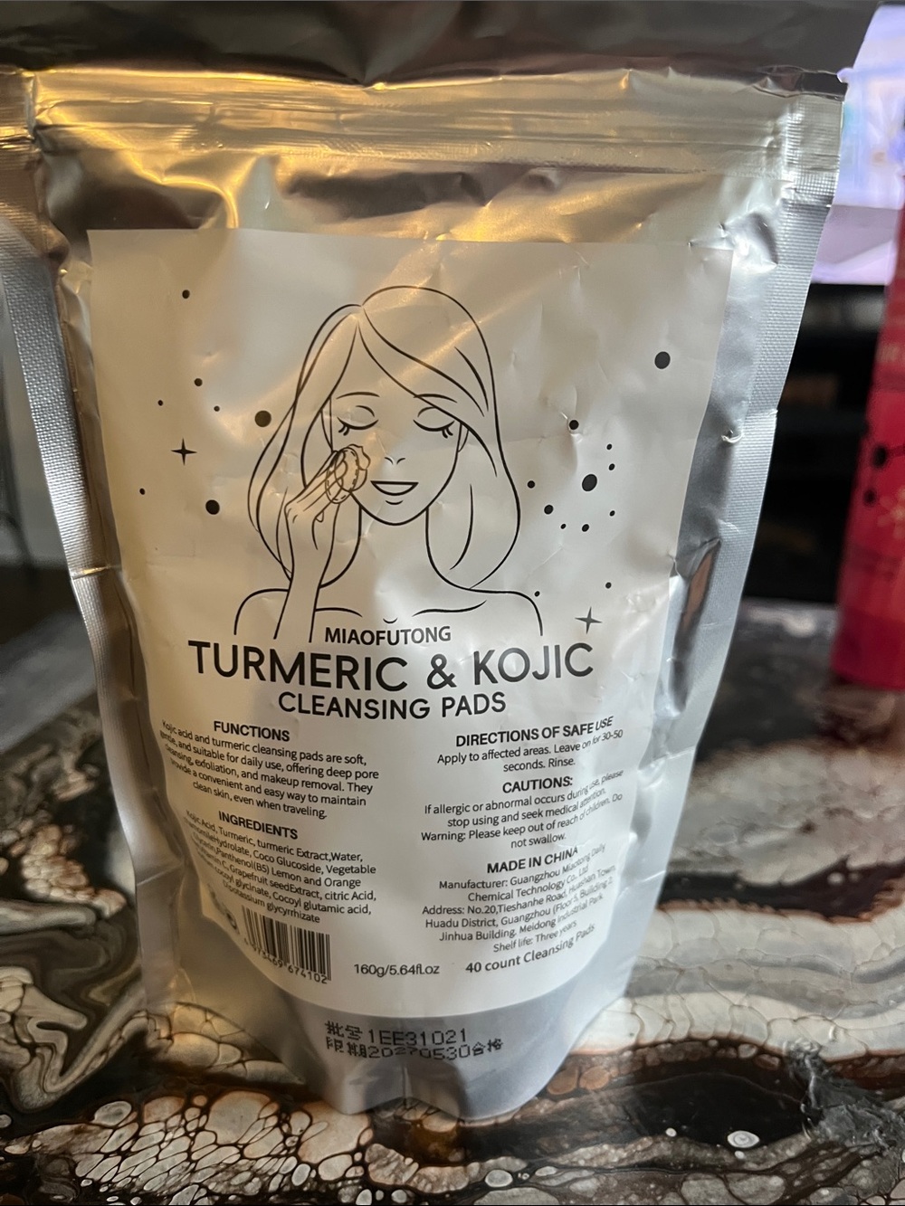 Turmeric & Kojic Cleansing Pads - Yellow. 40 pads